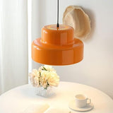 LONGDU Lustre Moderne Orange Métallique Suspension Simple Créatif Lustre Intérieur Réglable Suspension for Chambre Bureau Escaliers Hôtel Salon Cuisine Couloir