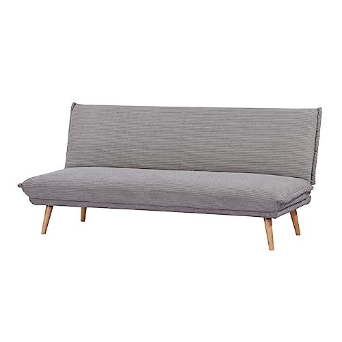 EVERGREENWEB - Canapé convertible en matelas Clic Clac | Canapé Lit 3 places Style Scandinave Design moderne | Canapé rembourré avec pieds escamotables et pieds en bois | Click Velvet Gris