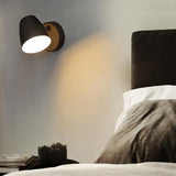 Ouglres Applique Murale Avec Interrupteur Noir,Applique en Bois Industrielle,Abat-Jour en Aluminium Pivotant,Lampe Murale Intérieure Moderne pour Chambre à Coucher Lit,Salon,Couloir,Escalier,E27 1pack