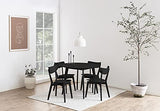 AC Design Furniture Roxanne Chaises de Salle à Manger Noires 2 pièces, Lot de 2 Chaises de Cuisine en Bois, Meubles de Salle à Manger, Style Scandinave Rétro, H: 79,5 x L: 45 x P: 55 cm