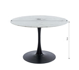 BAÏTA Table à Manger, Verre trempé, Noir, L110cm