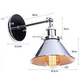 YFMYY 7 Couleur Retro Wall Light Industry E26 / E27 Edison à une tête Applique murale d'éclairage Applique Vintage Métal réglable for Loft Café Bar Salon Salle à manger (Color : Chrome)