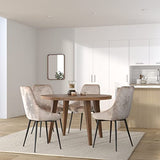 Kare Design Chaise East Side, Beige/Noir, Aspect Velours, Lot de 2, Élégant, Chaises Salle a Manger, Deco Intérieur, Decoration Chambre, Cuisine, 83x48x57 cm (H/L/P)