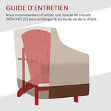 Outsunny Fauteuil de Jardin Adirondack Grand Confort Porte-gobelet intégré Bois de Sapin traité Peint Rouge