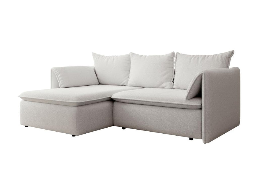 Vente-unique - Canapé d'angle Gauche Convertible en Tissu texturé Beige Teodora