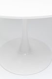 Kare Design Table Schickeria, blanc, bois MDF, pied en acier, minimaliste, table a manger, table ronde pour 4 personnes, salle à manger, salon, bureau, Ø110