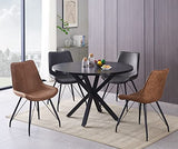 B&D Home Chaises de Salle à Manger Mats (Lot de 2) | Chaise rembourrée pour Cuisine, salon, Salle à Manger, Bureau | Design Industriel | Aspect Daim Brun, 11122-BRAU-2