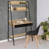 IDMarket - Bureau étagère 1 tiroir Noir Boston Design Industriel
