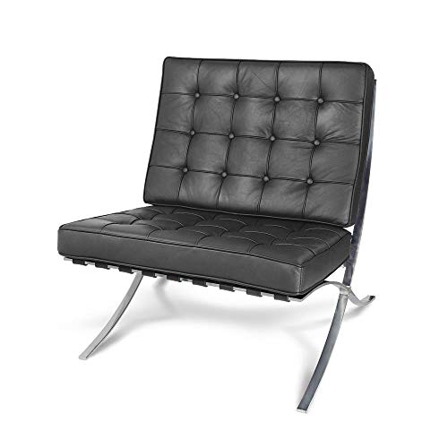 Fern Fauteuil lounge style Barcelone uniquement en cuir noir