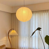 NOCHX Lumière Suspendue en Papier Parchemin Style Japonais Wabi-Sabi - Lustre Sphérique en Fer Inspiré de pour Salon, Chambre et Bureau(40cm)