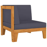 vidaXL Bois d'Acacia Massif Canapé 2 Places avec Coussins Sofa de Terrasse Canapé d'Extérieur Meuble de Terrasse Meuble d'Extérieur Gris Foncé