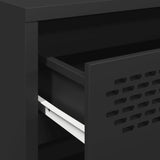 Makastle Buffet Métal, Style Industriel, Armoire de Rangement à 3 tiroirs, Commode, Meuble de Salon, Noir 68x39x58,5 cm Acier laminé à Froid