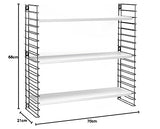 ESTANTERIA 3 PISOS 'TOMADO' NEGRO-BLANCO