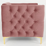 Menzzo Joshua Fauteuils, Velours, Rose, Taille Unique