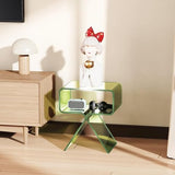 Table basse élégante en acrylique transparent de qualité supérieure avec étagère ouverte pour salon, chambre à coucher et bureau, pas de montage nécessaire, parfaite pour les petits espaces (petite