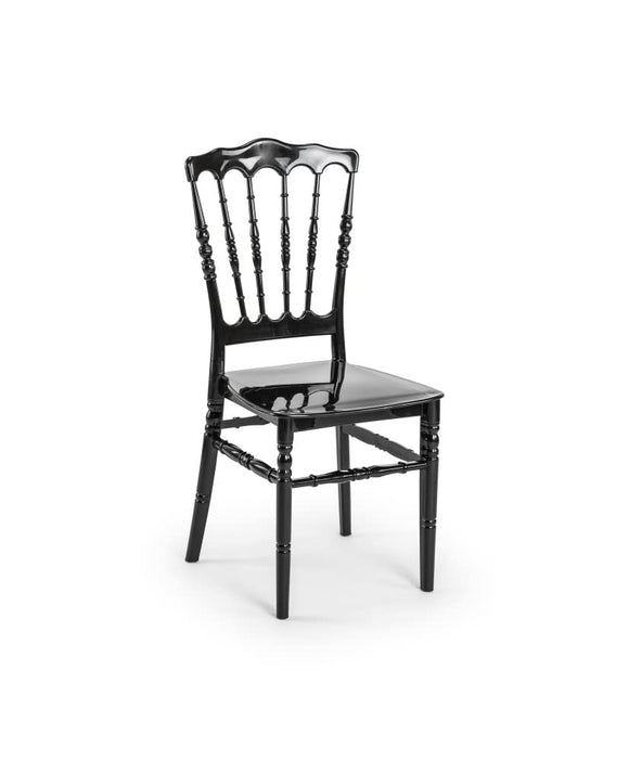 Passion Decor Chaise Napoleon Noire - Chaise Salle a Manger Facile à Empiler, pour Réception, Mariage, Banquet en résine de Qualité - 4kg