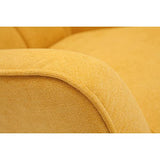 Miliboo Fauteuil scandinave en Tissu Effet Velours Jaune Moutarde et Bois Clair Avery