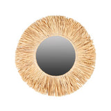 Natural Living Miroir avec Franges en Raphia DIAM 46CM