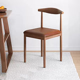 YibaoKids Fauteuil de Fer Squelette Dossier Chaise Tabouret Cosmétique Chaise de Loisirs Table et chaises de Salle à Manger Tissu en Coton et Lin Convient pour Restaurant/hôtel/café/étude (Noyer),C