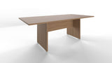FBasic Table de réunion rectangulaire en bois - Noyer - 210x100x73,6 cm
