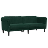SooIarix Canapé 3 places en velours vert foncé, design moderne, tissu rembourré doux, pieds en bois stables, canapé confortable pour le salon