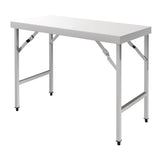 Vogue Table pliante en acier inoxydable poli, taille : 900 (H) x 1200 (L) x 600 (P) mm, utilisation intérieure et extérieure, CB905