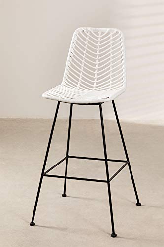Stylez Tabouret rotin in/Out 75cm Blanc