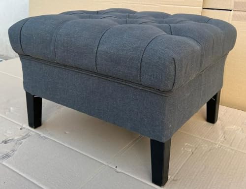 Casa Padrino Repose-Pieds Chesterfield Gris/Noir 62 x 50 x H. 40 cm - Tabouret rectangulaire - Tabouret Chesterfield - Meubles de Salon Chesterfield Casa Padrino Repose-Pieds Chesterfield Gris/Noir 62 x 50 x H. 40 cm - Tabouret rectangulaire - Tabouret Chesterfield - Meubles de Salon Chesterfield