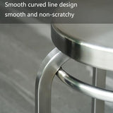 Tabourets de bar industriels en acier inoxydable, chaises de salle à manger empilables et dos nu, hauteur de comptoir de 45,7 cm pour restaurants et bars, design rond en métal