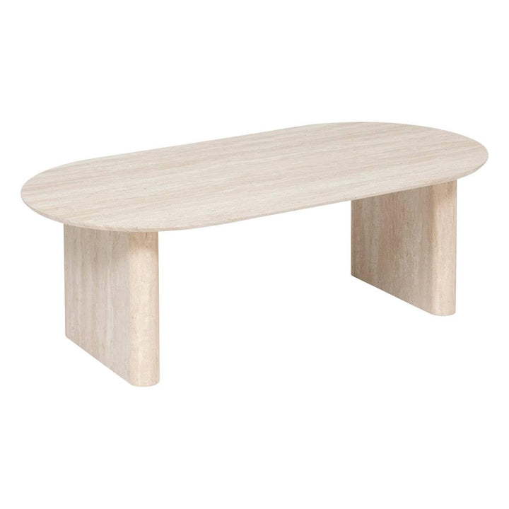 Atmosphera - Table Basse Ovale Anaya Effet Travertin - Beige - 120 x 60 x 40 cm - pour Salon, Séjour Contemporain Atmosphera - Table Basse Ovale Anaya Effet Travertin - Beige - 120 x 60 x 40 cm - pour Salon, Séjour Contemporain