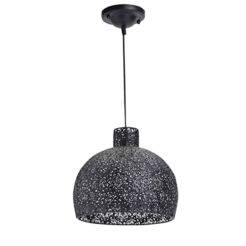 LUSSIOL Luminaire Athena, suspension métal, 40 W, noir, ø 28 x H 28 cm