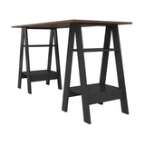 ACTUAL DIFFUSION Bureau 2 Tréteaux 4 Niches Noir et Châtaignier L 135 H 75 P 60 cm