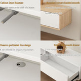 Meuble TV Flottant Meuble TV Mural Simple pour Le Salon Rangement par tiroirs et Portes abattantes Facile à Installer Forte capacité de Charge(White+Red,200 * 20 * 24cm)