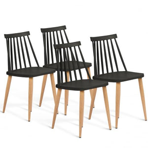 IDMarket - Lot de 4 chaises Lily Noires pour Salle à Manger