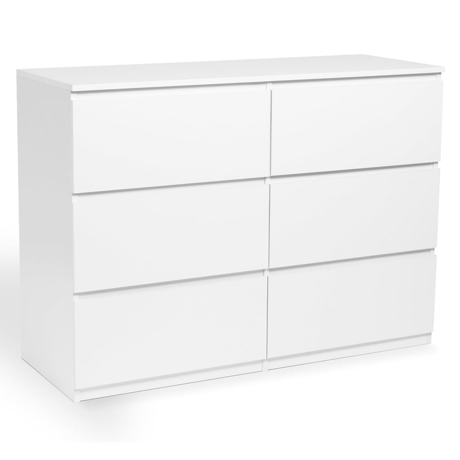 IDMarket - Commode 6 tiroirs TOMI 110 cm Bois Blanc IDMarket - Commode 6 tiroirs TOMI 110 cm Bois Blanc
