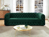 Vente-unique - Canapé 3 Places Chesterfield Stanley - Velours Vert Sapin