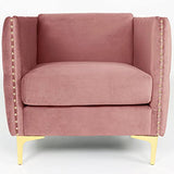 Menzzo Joshua Fauteuils, Velours, Rose, Taille Unique