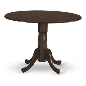 East West Furniture DLT-ESP-TP Dublin Table de cuisine moderne – Table de salle à manger ronde avec socle rabattable et piédestal, 106,7 x 106,7 cm, expresso