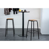 Miliboo Tabourets de Bar empilables Noir et Bois foncé H77.5 cm (Lot de 2) Memphis