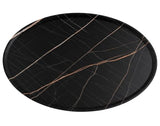 Lisa Design - Helsinki - Table Basse - Effet marbre - 80 cm, Noir