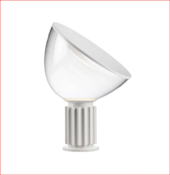 FLOS TACCIA SMALL F6604009 lampe de table à lumière indirecte et réfléchie en verre et aluminium blanc mat FLOS TACCIA SMALL F6604009 lampe de table à lumière indirecte et réfléchie en verre et aluminium blanc mat