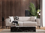 Menzzo Canapé 3 Places Convertible Vertice Tissu Toile Beige