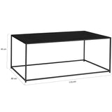 IDMarket - Table Basse rectangulaire Davis 113 cm en métal Noir Mat Design Industriel