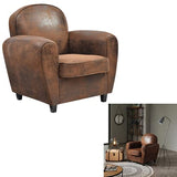 HOME DECO FACTORY HD71401 Club Marron Assise Siege Fauteuil Salon, Bois, 84x84x82cm