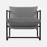 ZINUS Aidan Fauteuil d’exception style suspendu, avec structure en métal et coussins remplis de flocons de mousse, Montage facile sans outils,Fauteuil livré dans une boîte compacte, Gris clair