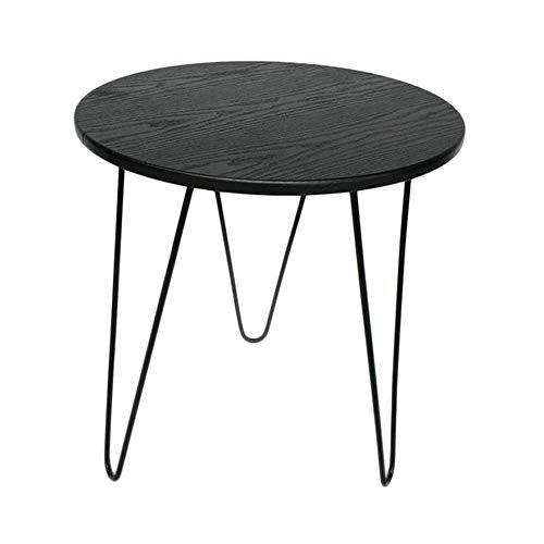 CAFIEDR Table Basse Table d'appoint Ronde Vintage, Panneaux de Particules laminés, métal, 60 cm x 60 cm x 56 cm