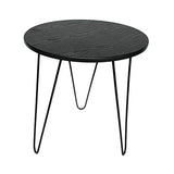 CAFIEDR Table Basse Table d'appoint Ronde Vintage, Panneaux de Particules laminés, métal, 60 cm x 60 cm x 56 cm