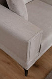 Menzzo Canapé 3 Places Convertible Vertice Tissu Toile Beige