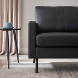 Z-hom Canapé en cuir 001 (noir, 2 places)