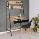 IDMarket - Bureau étagère 1 tiroir Noir Boston Design Industriel